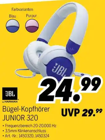 MEDIMAX JBL Bügel-Kopfhörer JUNIOR 320 Angebot