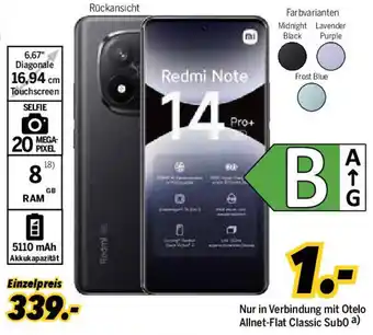 MEDIMAX Redmi Note 14 Pro+ 5G (256GB) Angebot