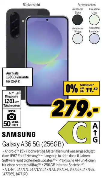 MEDIMAX SAMSUNG Galaxy A36 5G (256GB) Angebot