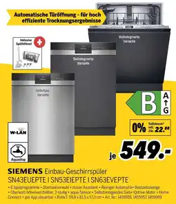 MEDIMAX Siemens einbau-geschirrspüler sn43euepte i sn53eiepte i sn63evepte Angebot