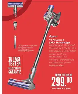 Hirsch und Ille Dyson v8 advanced akku staubsauger Angebot