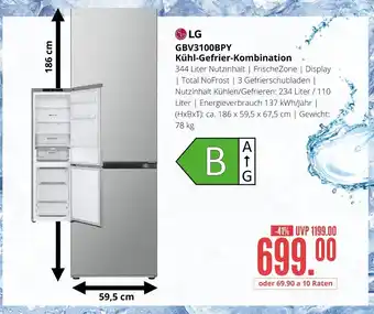 Hirsch und Ille Lg gbv3100bpy kühl-gefrier-kombination Angebot