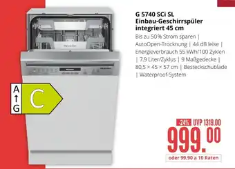 Hirsch und Ille Miele g 5740 sci sl einbau-geschirrspüler integriert 45 cm Angebot