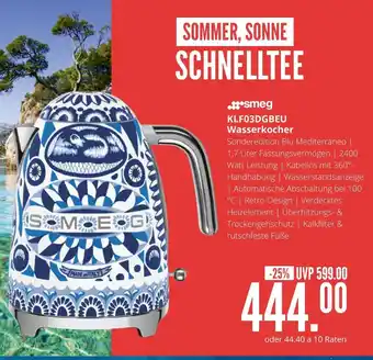 Hirsch und Ille Smeg klf03dgbeu wasserkocher Angebot