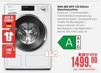 Hirsch und Ille Miele wwi 880 wps 125 edition waschmaschine Angebot