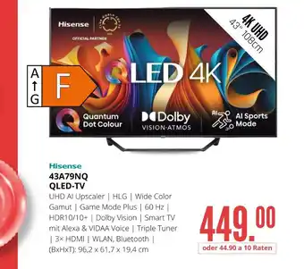 Hirsch und Ille Hisense 43a79nq qled-tv Angebot
