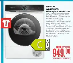 Hirsch und Ille Siemens wq45b2b7ex wärmepumpentrockner Angebot