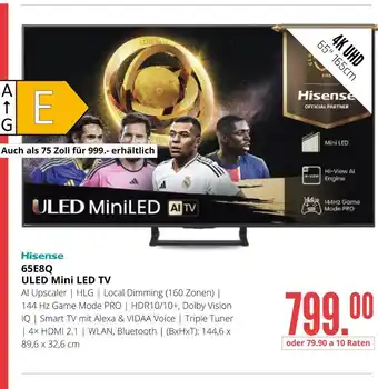 Hirsch und Ille Hisense 65e8q uled mini led tv Angebot