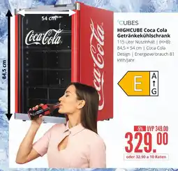 Hirsch und Ille Coca cola highcube coca cola getränkekühlschrank Angebot