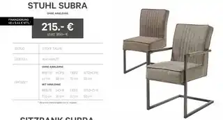 Kabs Polsterwelt Stuhl subra ohne armlehne Angebot