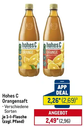 METRO Hohes C Orangensaft Angebot