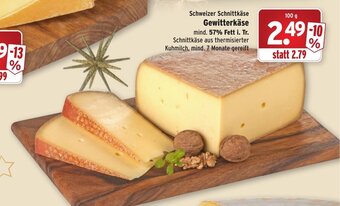 Wasgau Schweizer Schnittkäse Gewitterkäse  100g Angebot