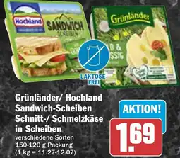 AEZ Grünländer/ Hochland Sandwich-Scheiben Schnitt-/ Schmelzkäse in Scheiben Angebot
