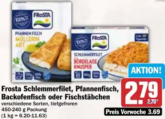 AEZ Frosta Schlemmerfilet, Pfannenfisch, Backofenfisch oder Fischstäbchen Angebot