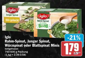 AEZ Iglo Rahm-Spinat, Junger Spinat, Würzspinat oder Blattspinat Minis Angebot