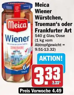 AEZ Meica Wiener Würstchen, Trueman's oder Frankfurter Art Angebot