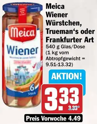 AEZ Meica Wiener Würstchen, Trueman's oder Frankfurter Art Angebot