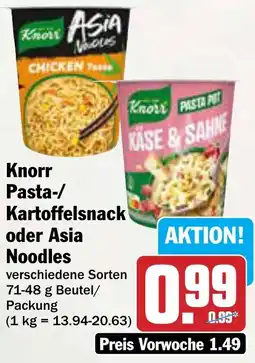 AEZ Knorr Pasta-/ Kartoffelsnack oder Asia Noodles Angebot