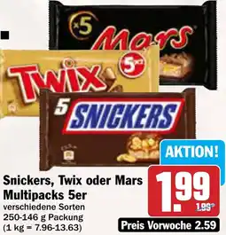 AEZ Snickers, Twix oder Mars Multipacks 5er Angebot
