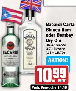 AEZ Bacardi Carta Blanca Rum oder Bombay Dry Gin Angebot