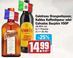 AEZ Cointreau Orangenliqueur, Kahlua Kaffeeliqueur oder Calvados Dauphin VSOP Angebot