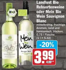 AEZ Landlust Bio Rebsortenweine oder Mein Bio Wein Sauvignon Blanc Angebot