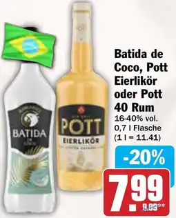 AEZ Batida de Coco, Pott Eierlikör oder Pott 40 Rum Angebot