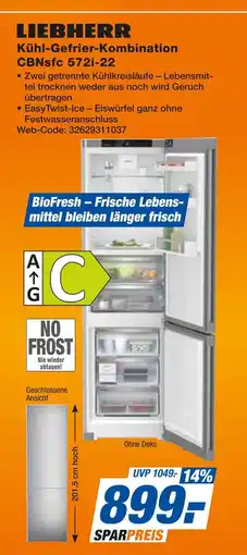 Expert Liebherr kühl-gefrier-kombination cbnsfc 572i-22 Angebot