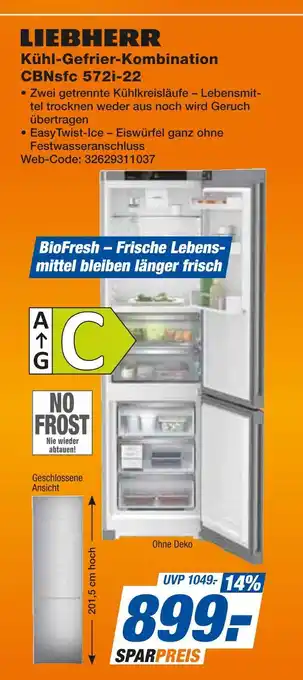 Expert Liebherr kühl-gefrier-kombination cbnsfc 572i-22 Angebot