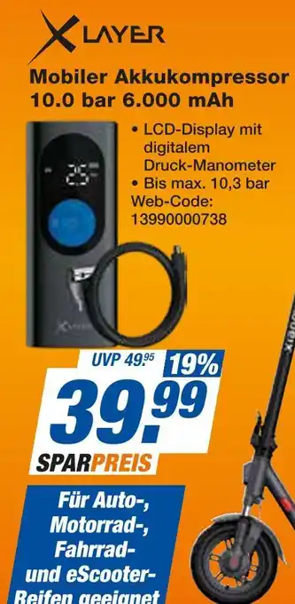 Expert Xlayer mobiler akkukompressor 10.0 bar 6.000 mah Angebot