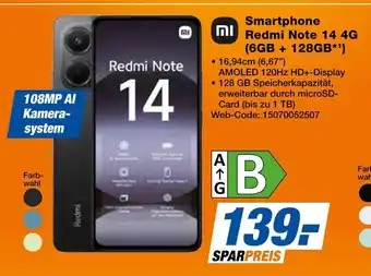 Expert Xiaomi smartphone redmi note 14 4g (6gb + 128gb) Angebot