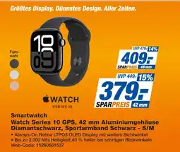 Expert Apple watch series 10 gps, aluminiumgehäuse diamantschwarz, sportarmband schwarz - s/m Angebot