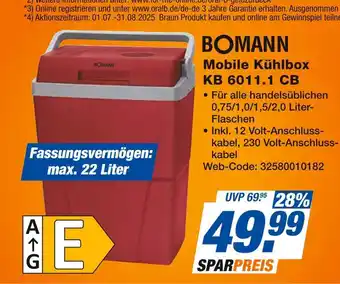 Expert Bomann mobile kühlbox kb 6011.1 cb Angebot