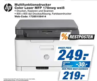 Expert Hp multifunktionsdrucker color laser mfp 178nwg weiß Angebot