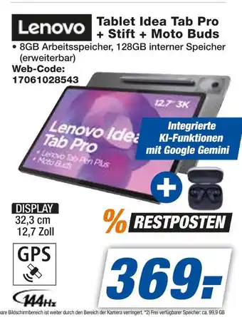 Expert Lenovo tablet idea tab pro + stift + moto buds Angebot