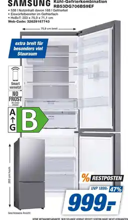 Expert Samsung kühl-gefrierkombination rb53dg706bs9ef Angebot