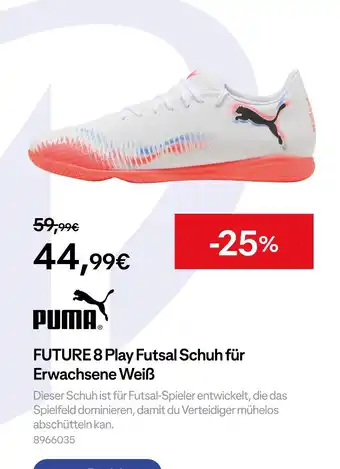 Decathlon Puma future 8 play futsal schuh für erwachsene weiß Angebot