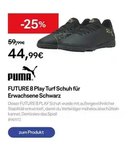 Decathlon Puma future 8 play turf schuh für erwachsene schwarz Angebot