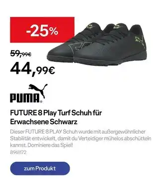Decathlon Puma future 8 play turf schuh für erwachsene schwarz Angebot