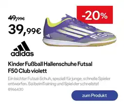 Decathlon Adidas kinder fußball hallenschuhe futsal f50 club violett Angebot