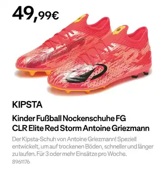 Decathlon Kipsta kinder fußball nockenschuhe fg clr elite red storm antoine griezmann Angebot