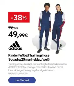 Decathlon Adidas kinder fußball trainingshose squadra 25 marineblau/weiß Angebot