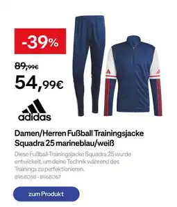 Decathlon Adidas damen/herren fußball trainingsjacke squadra 25 marineblau/weiß Angebot