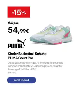 Decathlon Puma kinder basketball schuhe puma court pro Angebot