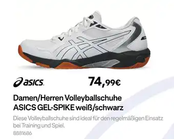 Decathlon Asics damen/herren volleyballschuhe asics gel-spike weiß/schwarz Angebot