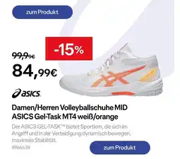 Decathlon Asics damen/herren volleyballschuhe mid asics gel-task mt4 weiß/orange Angebot