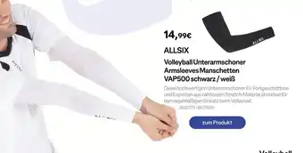 Decathlon Allsix volleyball unterarmschoner armsleeves manschetten vap500 Angebot