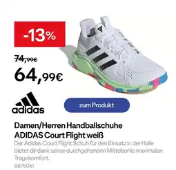 Decathlon Adidas damen/herren handballschuhe adidas court flight weiß Angebot