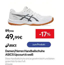 Decathlon Asics damen/herren handballschuhe asics upcourt 6 weiß Angebot