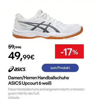 Decathlon Asics damen/herren handballschuhe asics upcourt 6 weiß Angebot